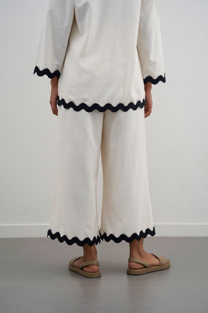 OFF WHITE RIC RAC COTTON CULOTTES