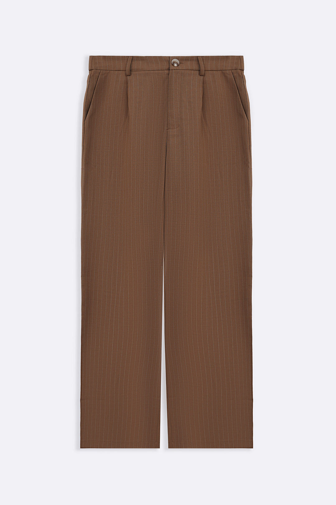 CAMEL TAILORED PINSTRIPE PANTS