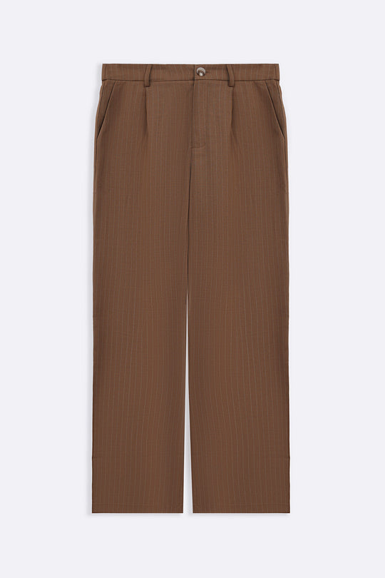 CAMEL TAILORED PINSTRIPE PANTS
