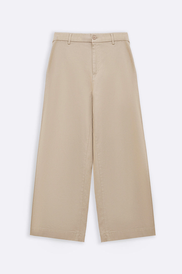 BEIGE WIDE LEG PANTS
