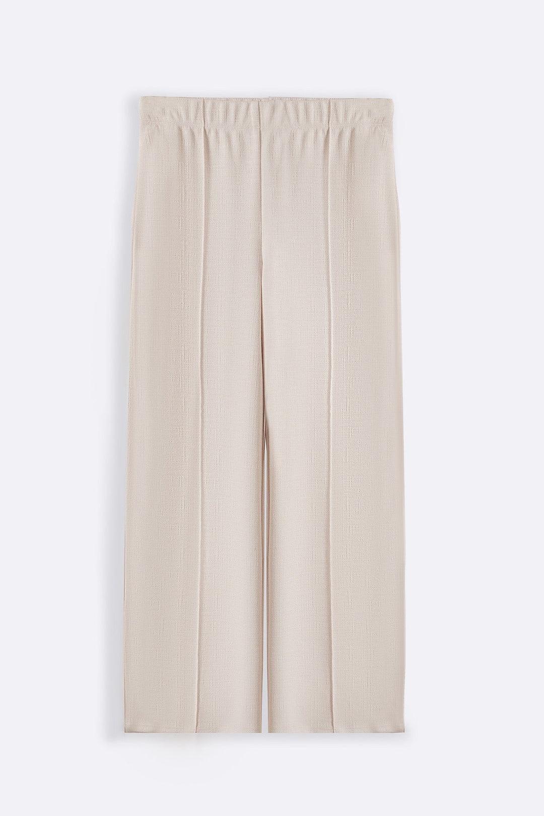 IVORY STRETCHY PANTS WITH PLEAT