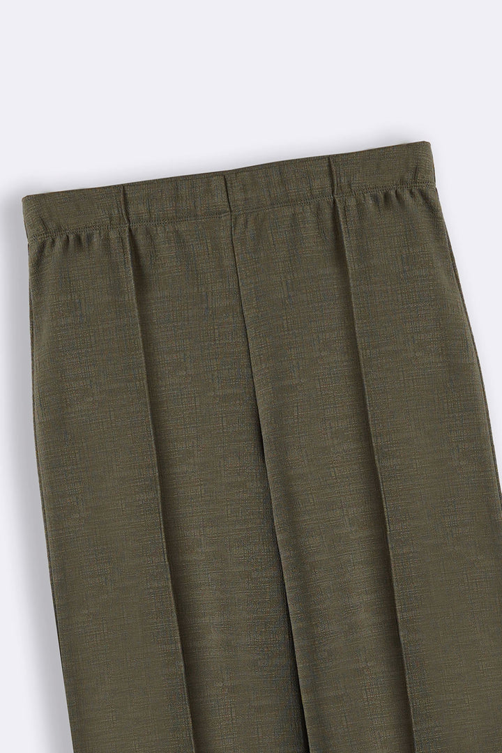 SAGE GREEN STRETCHY PANTS WITH PLEAT