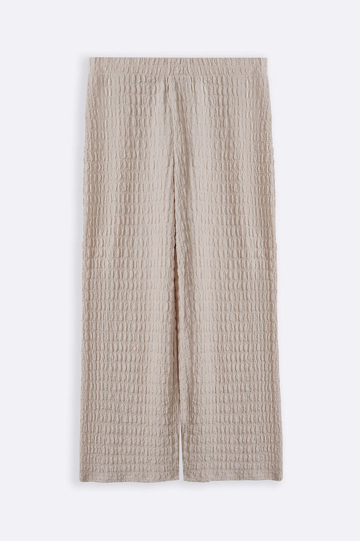BEIGE BUBBLE CRINKLE PANTS