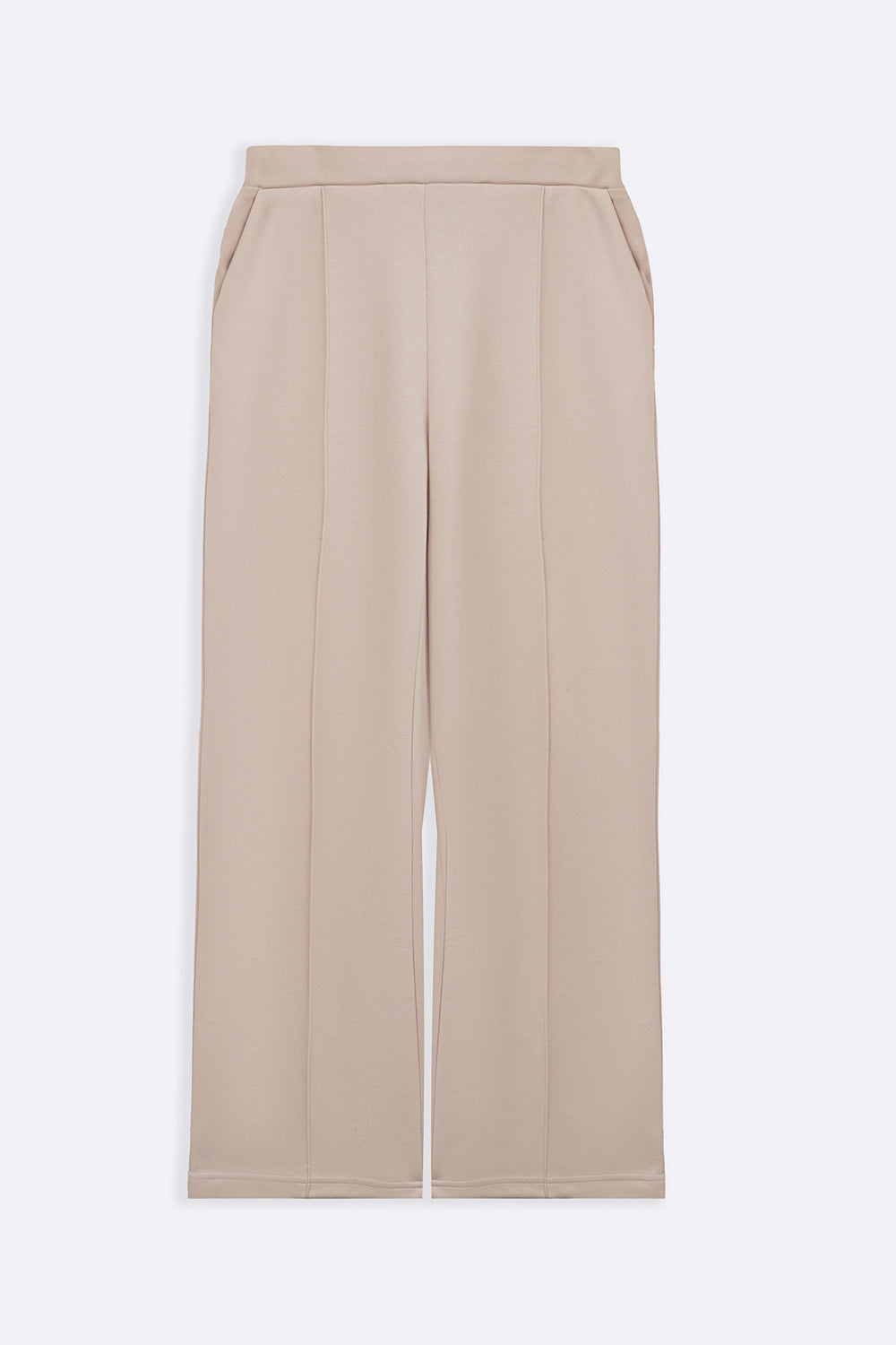 BEIGE STRAIGHT LOOSE TROUSERS