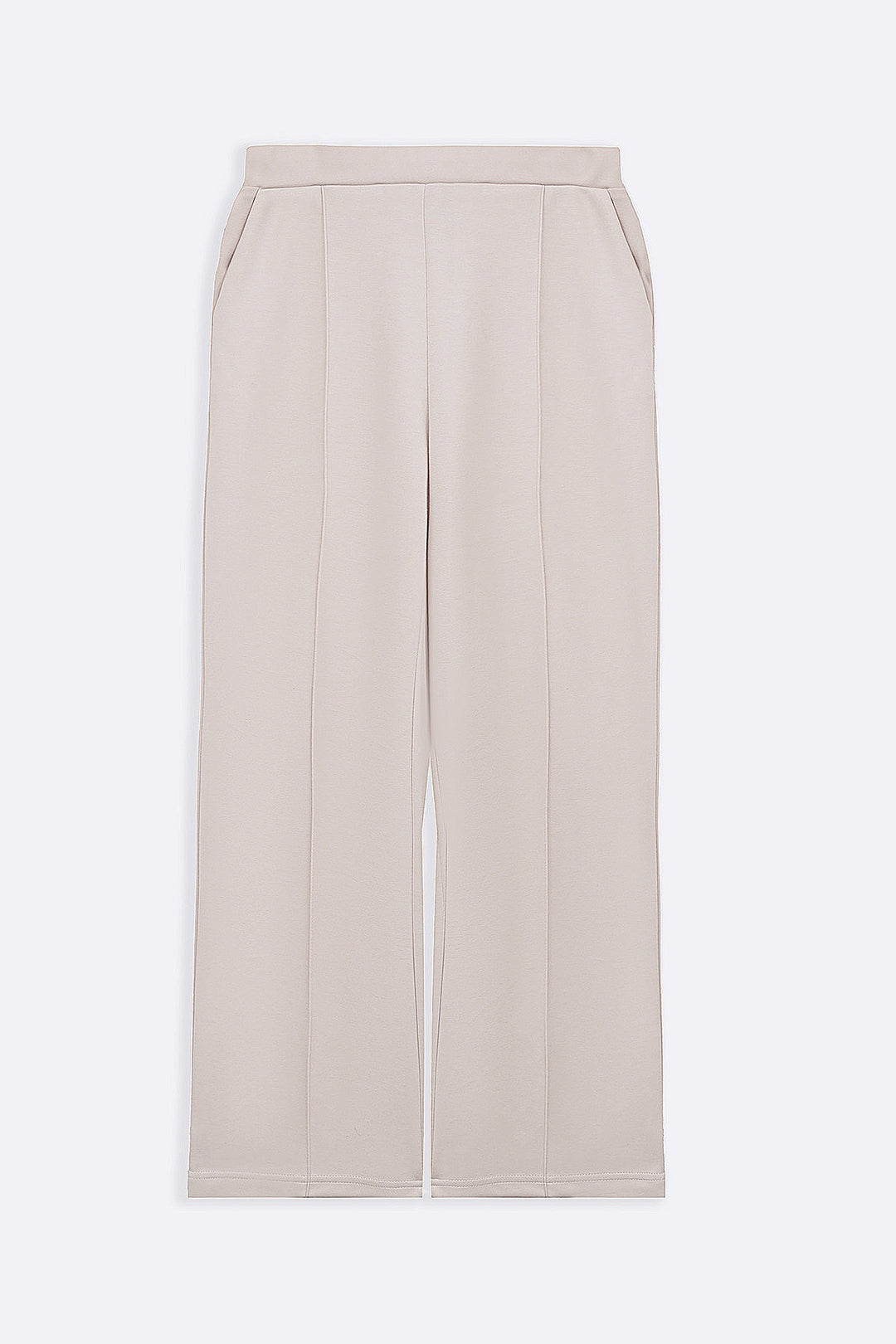 OAT WHITE STRAIGHT LOOSE TROUSERS