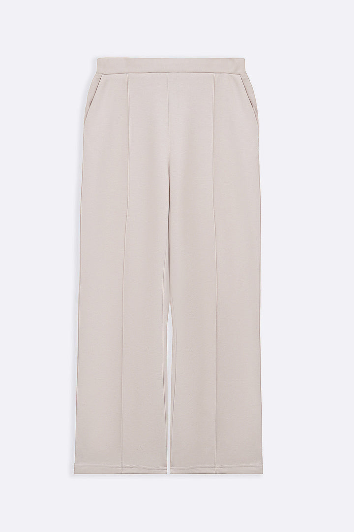 OAT WHITE STRAIGHT LOOSE TROUSERS