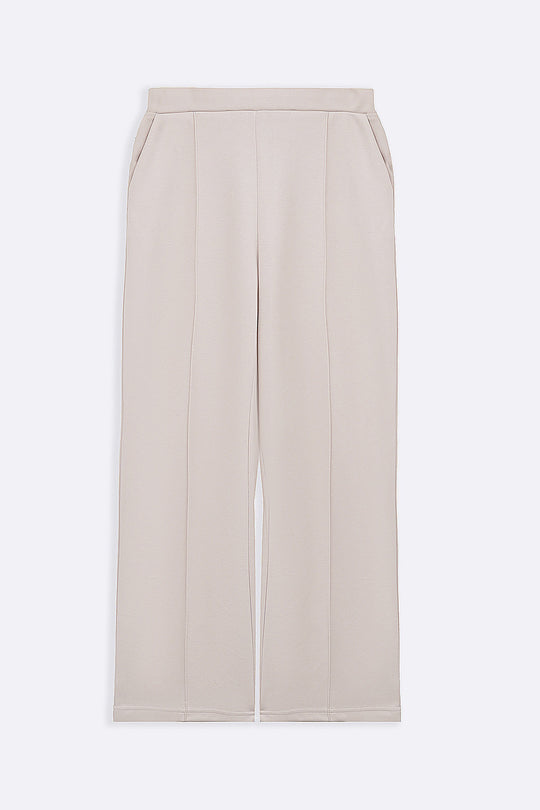 OAT WHITE STRAIGHT LOOSE TROUSERS