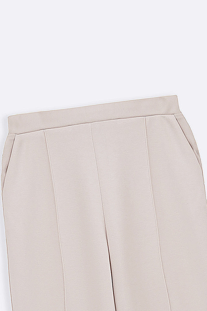 OAT WHITE STRAIGHT LOOSE TROUSERS