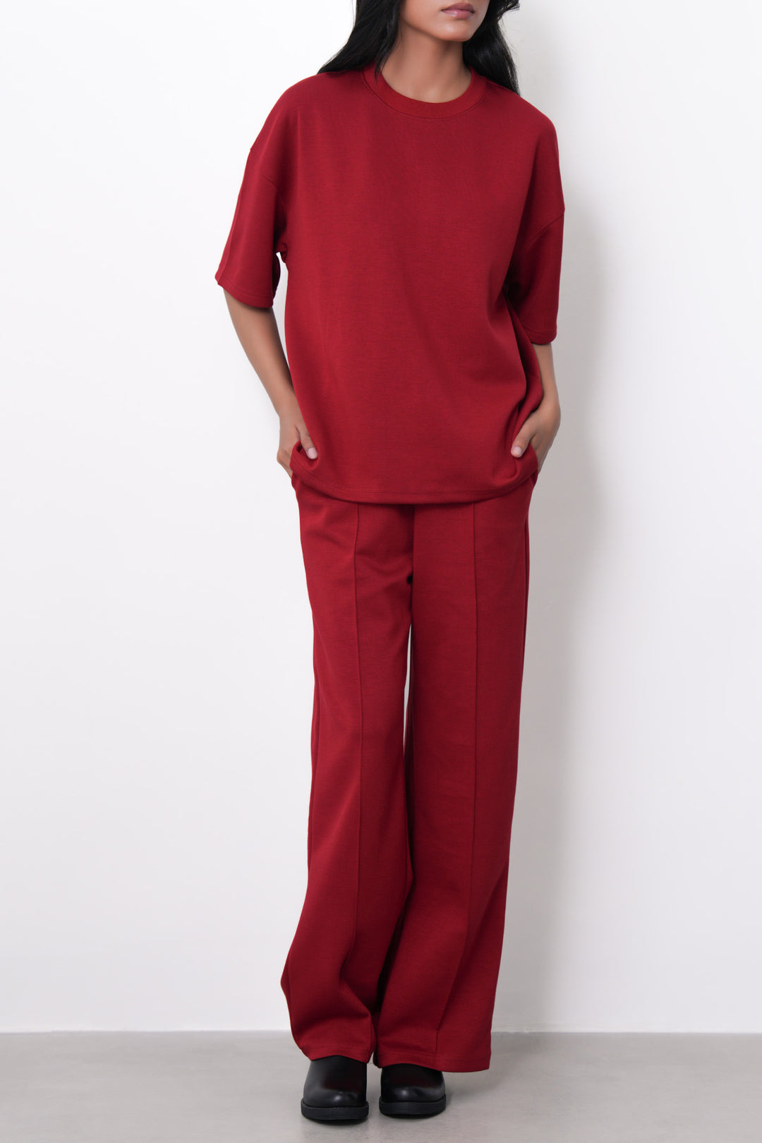 RED CHERRY-STRAIGHT PANTS