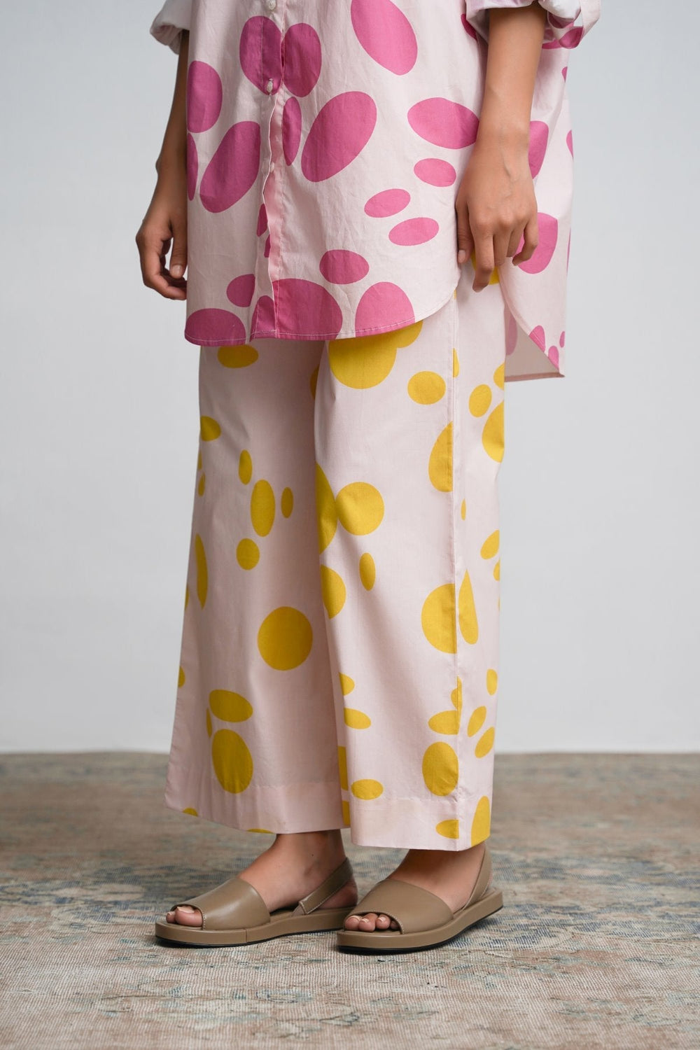 PINK LEMON POPLIN PANTS