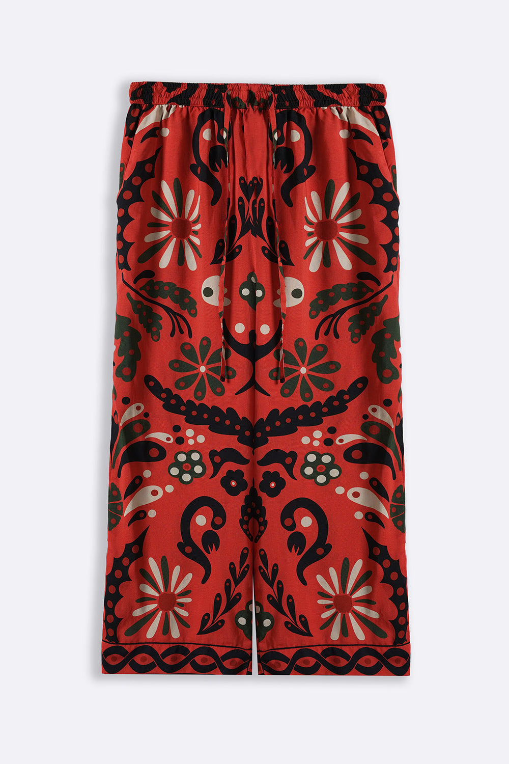 RED CRIMSON PRINTED PANTS