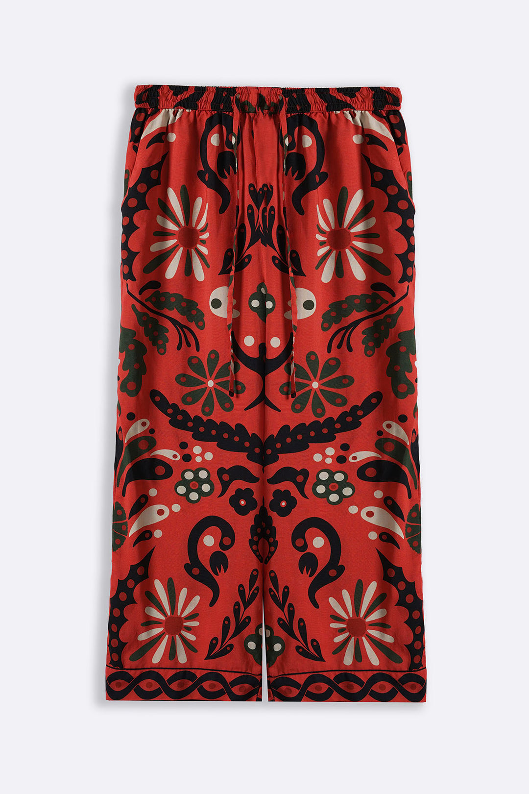 RED CRIMSON PRINTED PANTS