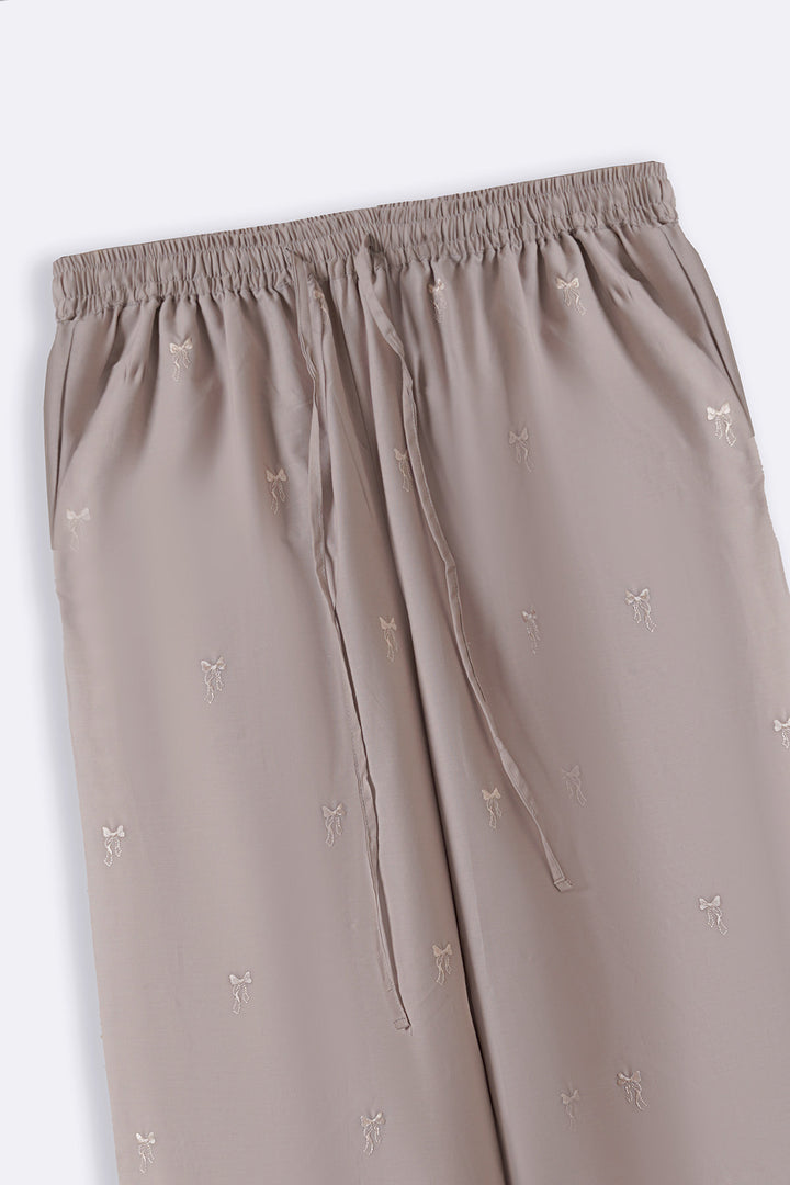GREY PARADISE EMBROIDERED PANTS