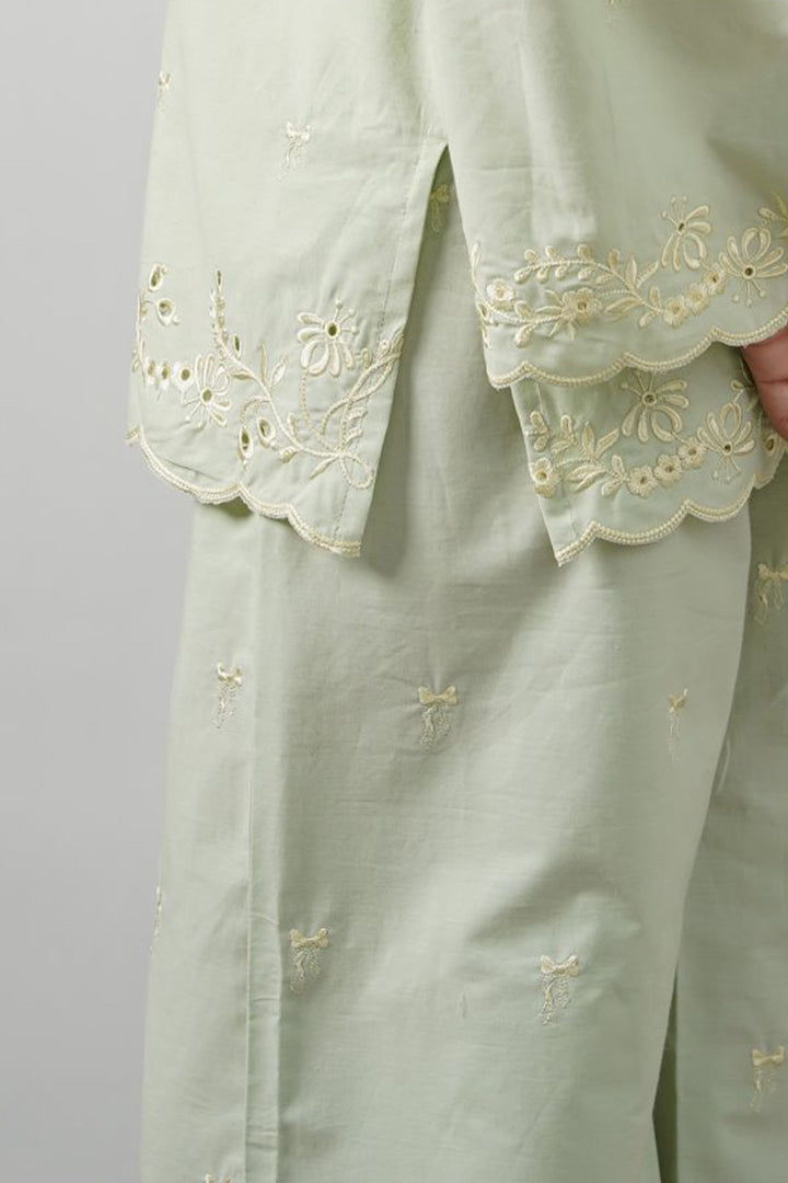 GREEN LEMON EMBROIDERED PANTS