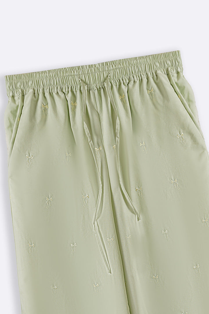 GREEN LEMON EMBROIDERED PANTS