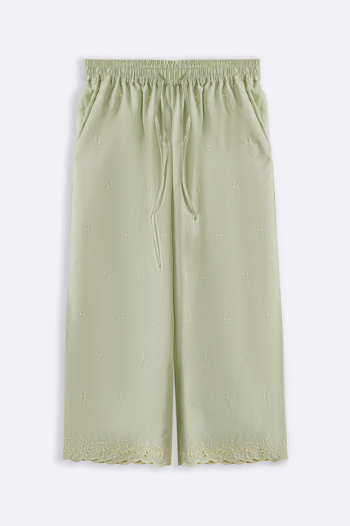 GREEN LEMON EMBROIDERED PANTS