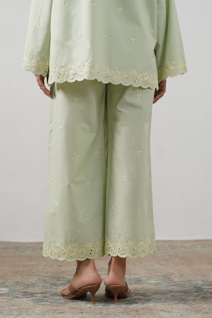 GREEN LEMON EMBROIDERED PANTS