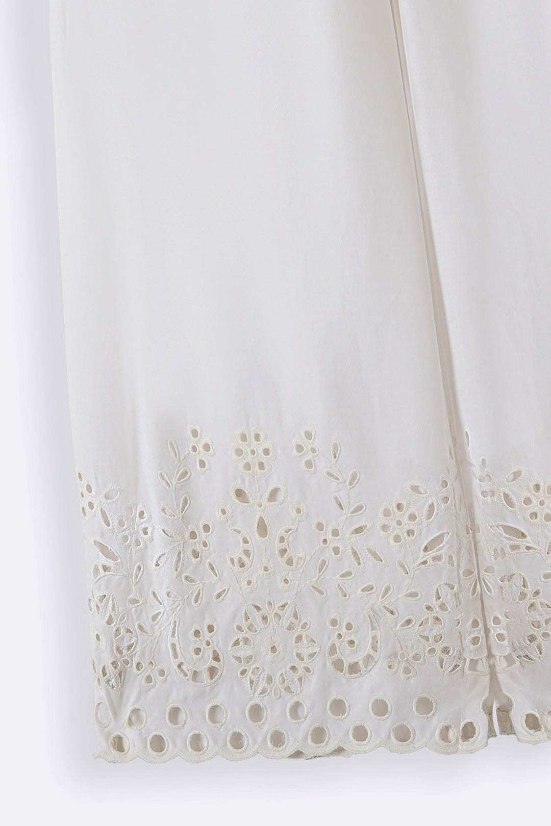 WHITE CREME CUTWORK PANTS