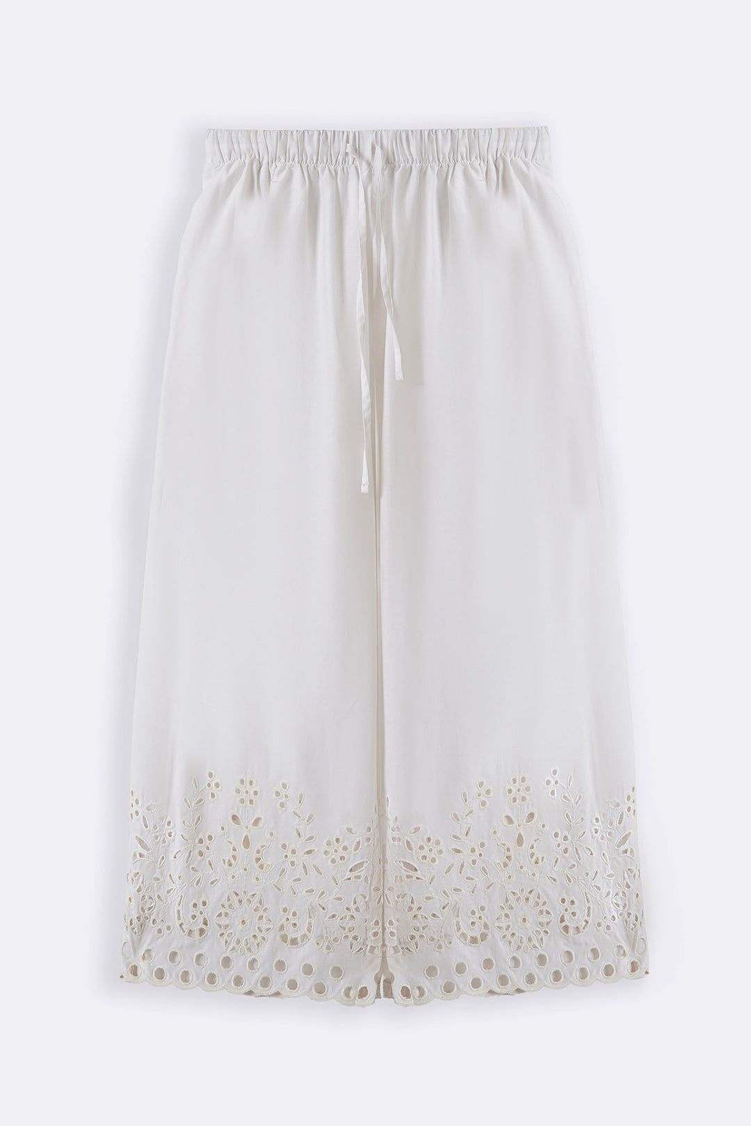 WHITE CREME CUTWORK PANTS