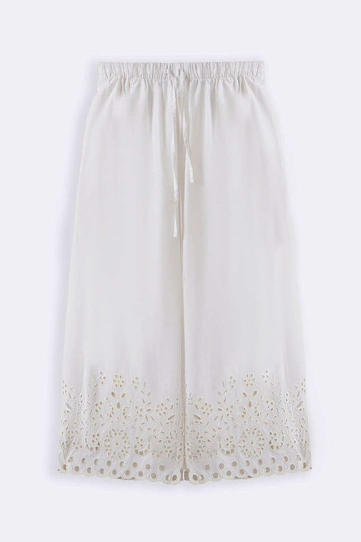 WHITE CREME CUTWORK PANTS