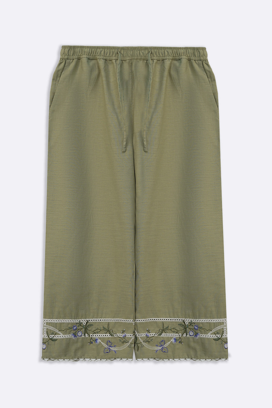 VIOLET AND SAGE EMBROIDERED CULOTTES
