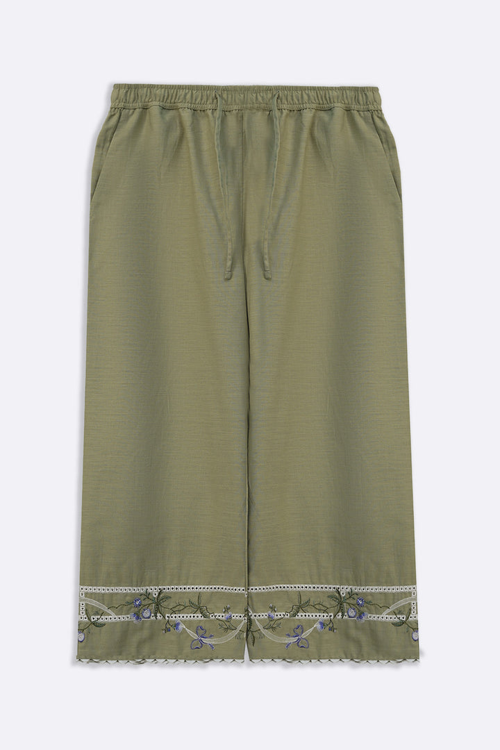 VIOLET AND SAGE EMBROIDERED CULOTTES