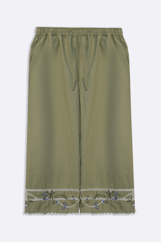 VIOLET AND SAGE EMBROIDERED CULOTTES