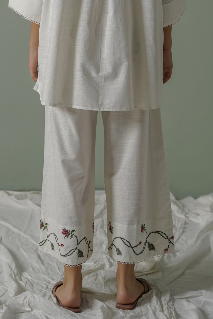 WHITE ROSATINI PANTS