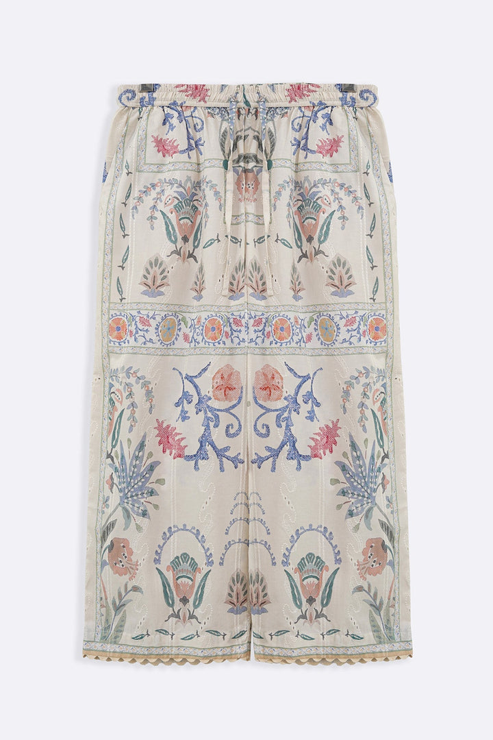 CREAM SUGARLOOP EMBROIDERED PANTS