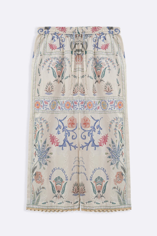 CREAM SUGARLOOP EMBROIDERED PANTS