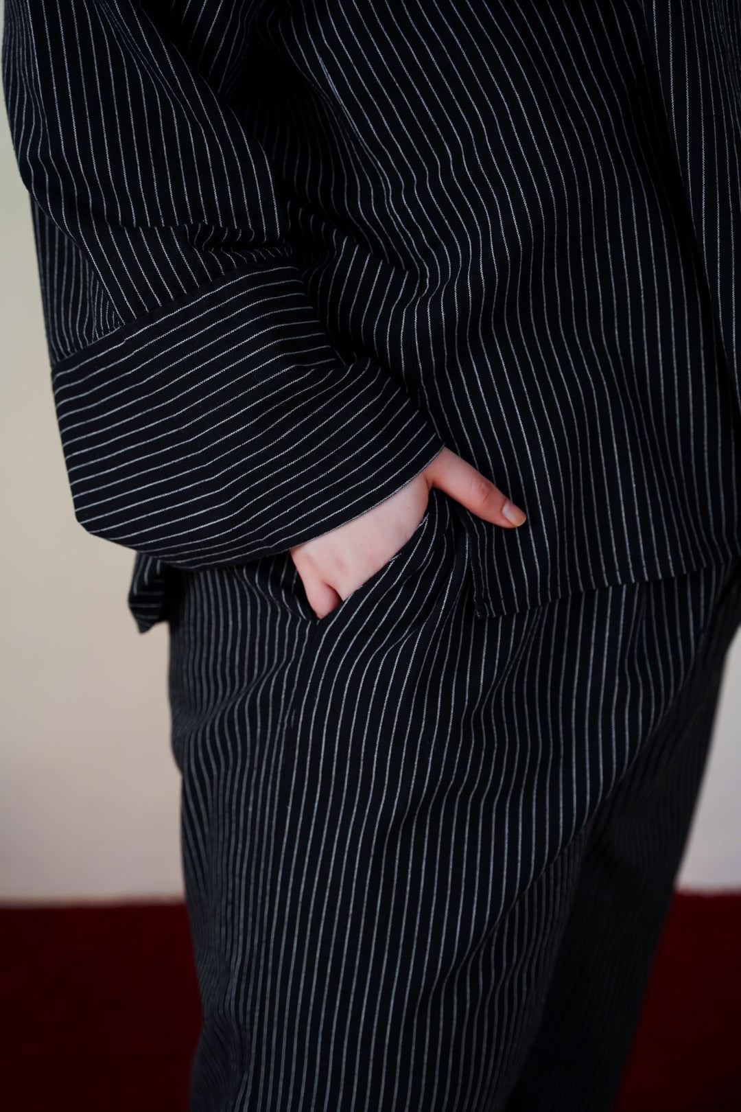 BLACK CURVE STRIPED CULOTTES