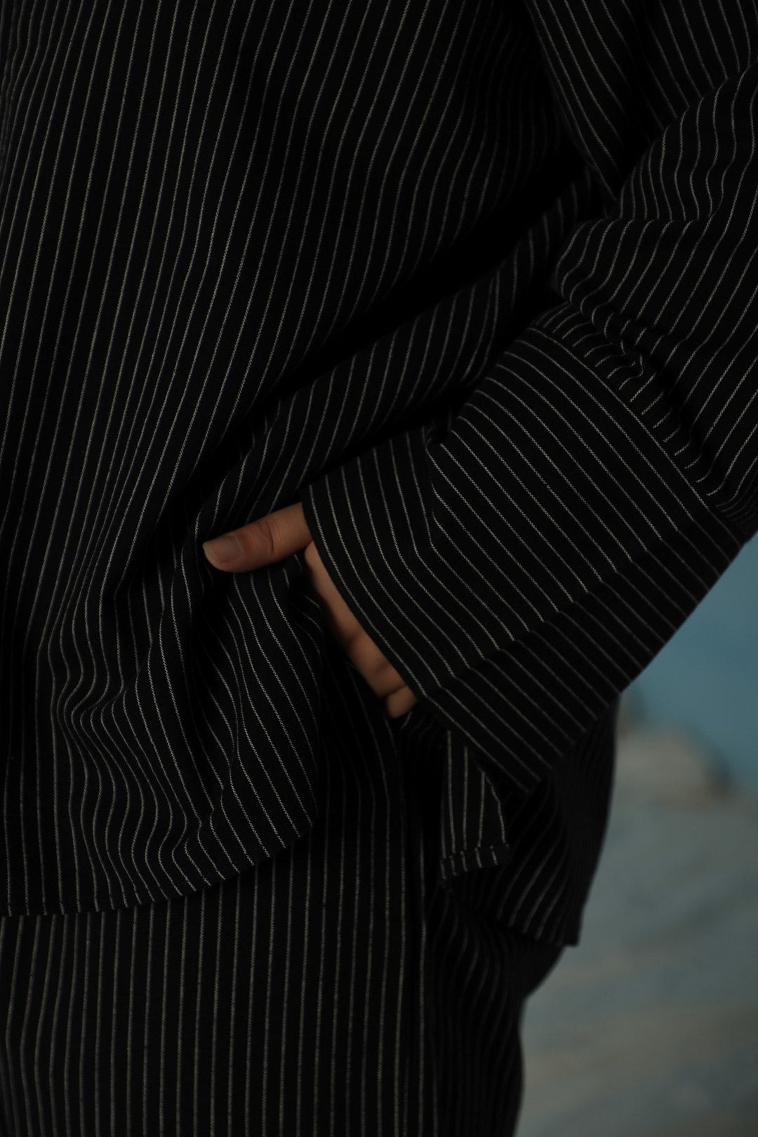 BLACK CURVE STRIPED CULOTTES