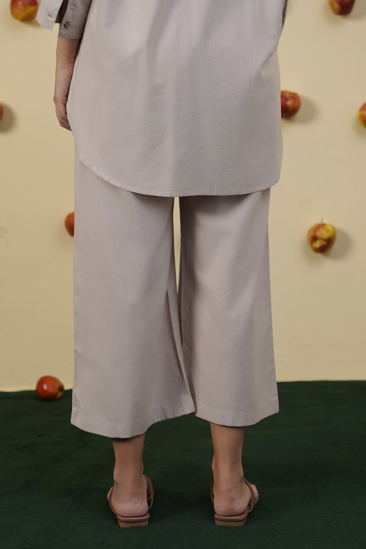BEIGE ESSENTIAL COTTON CULOTTES