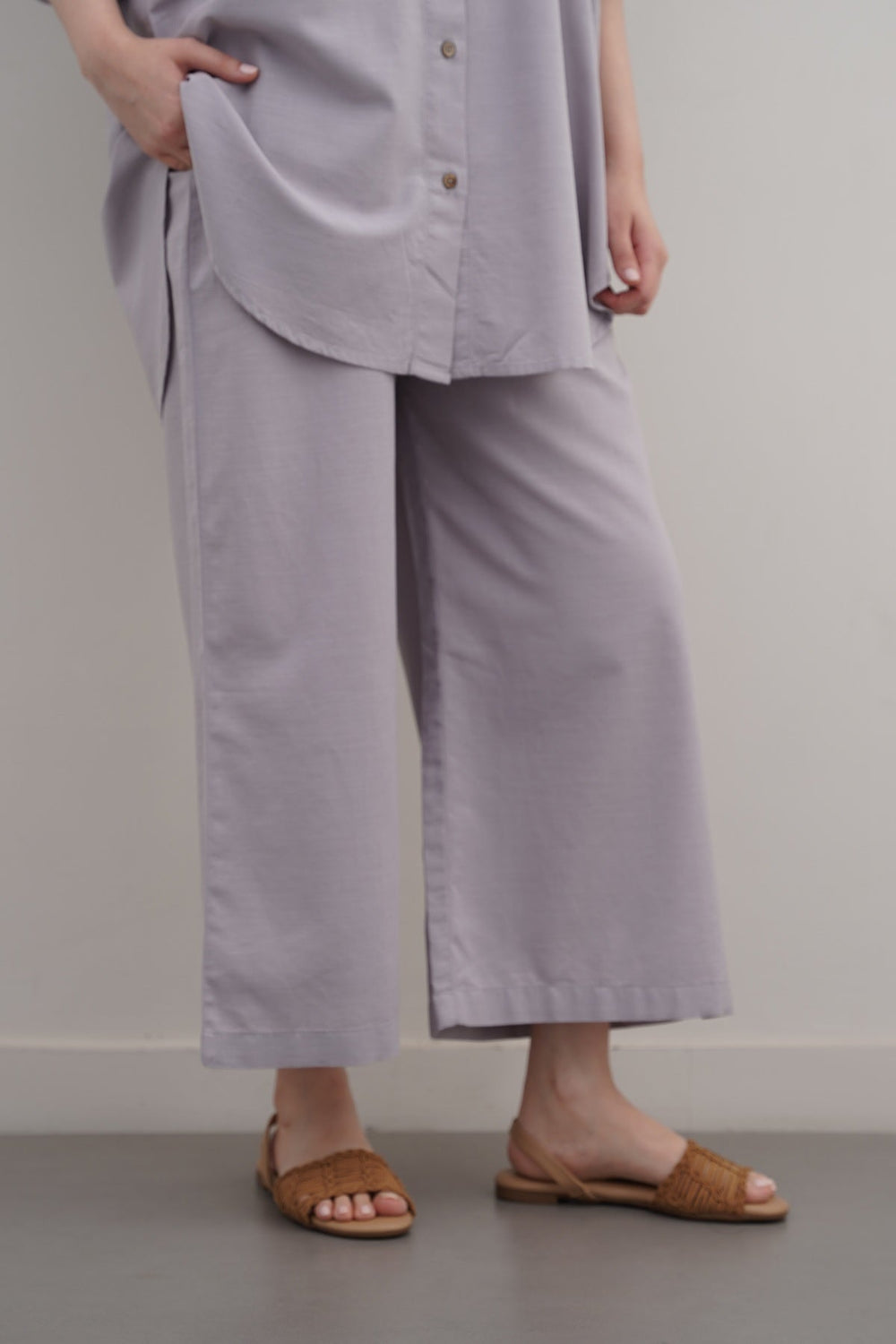 GREY ESSENTIAL COTTON CULOTTES