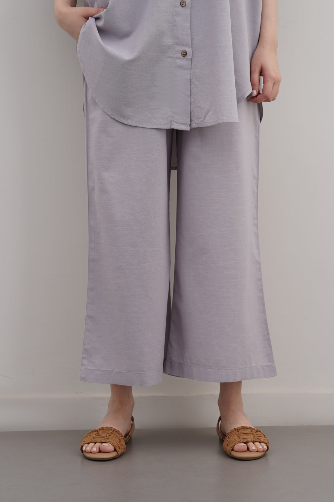 GREY ESSENTIAL COTTON CULOTTES