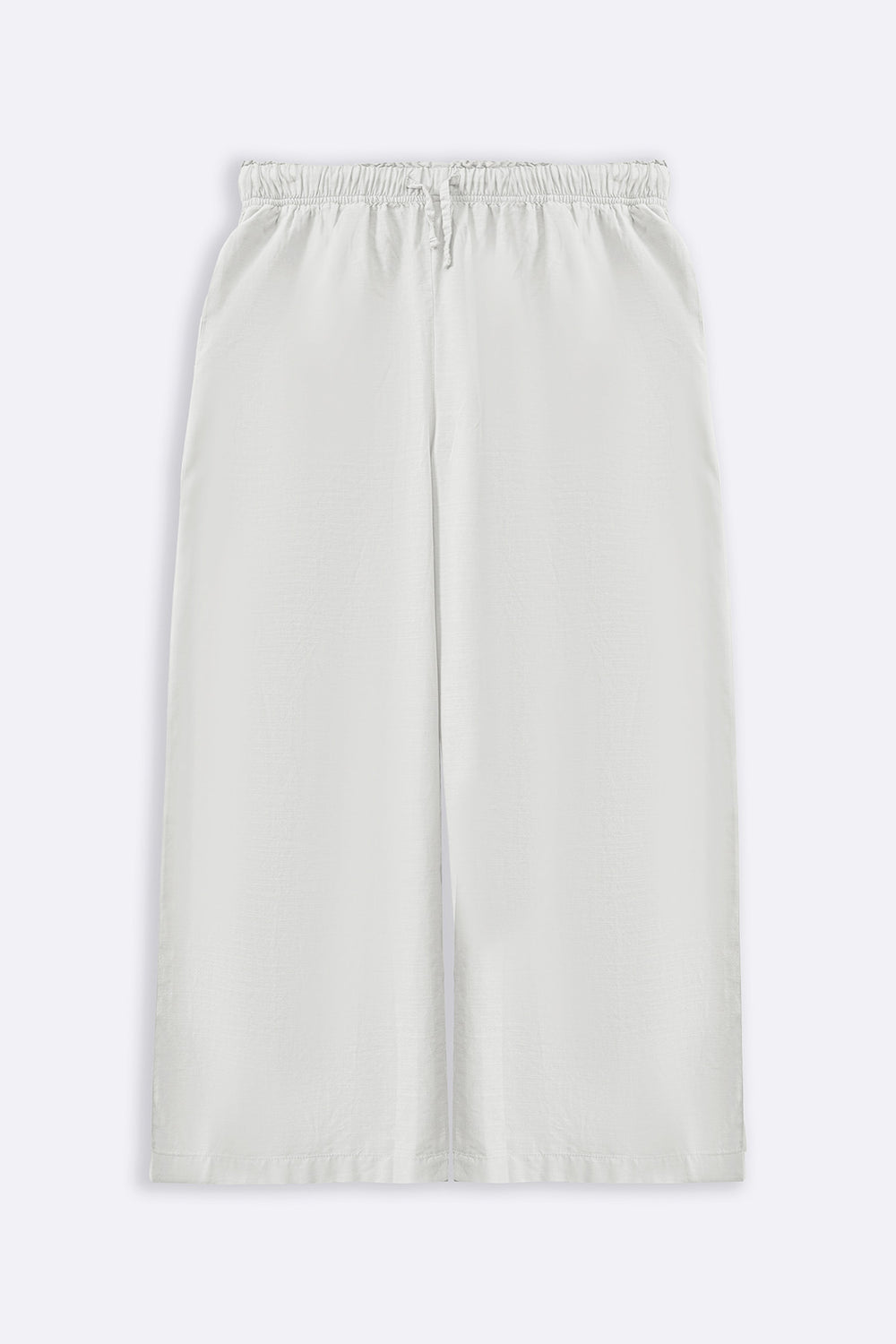 WHITE ESSENTIAL COTTON CULOTTES