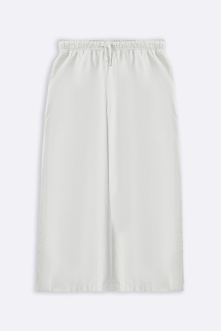 WHITE ESSENTIAL COTTON CULOTTES
