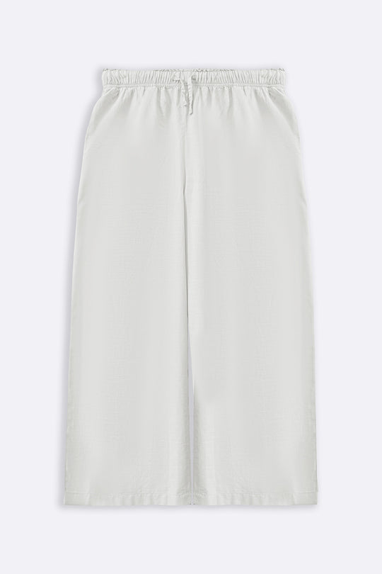 WHITE ESSENTIAL COTTON CULOTTES