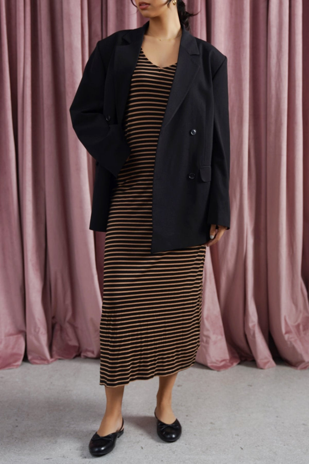 BLACK STRIPED SUMMER DRESS