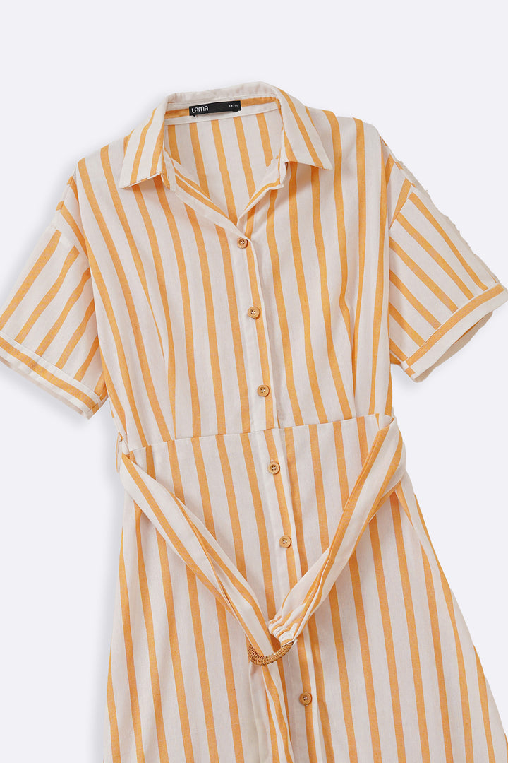 YELLOW HOLIDAY LINEN DRESS