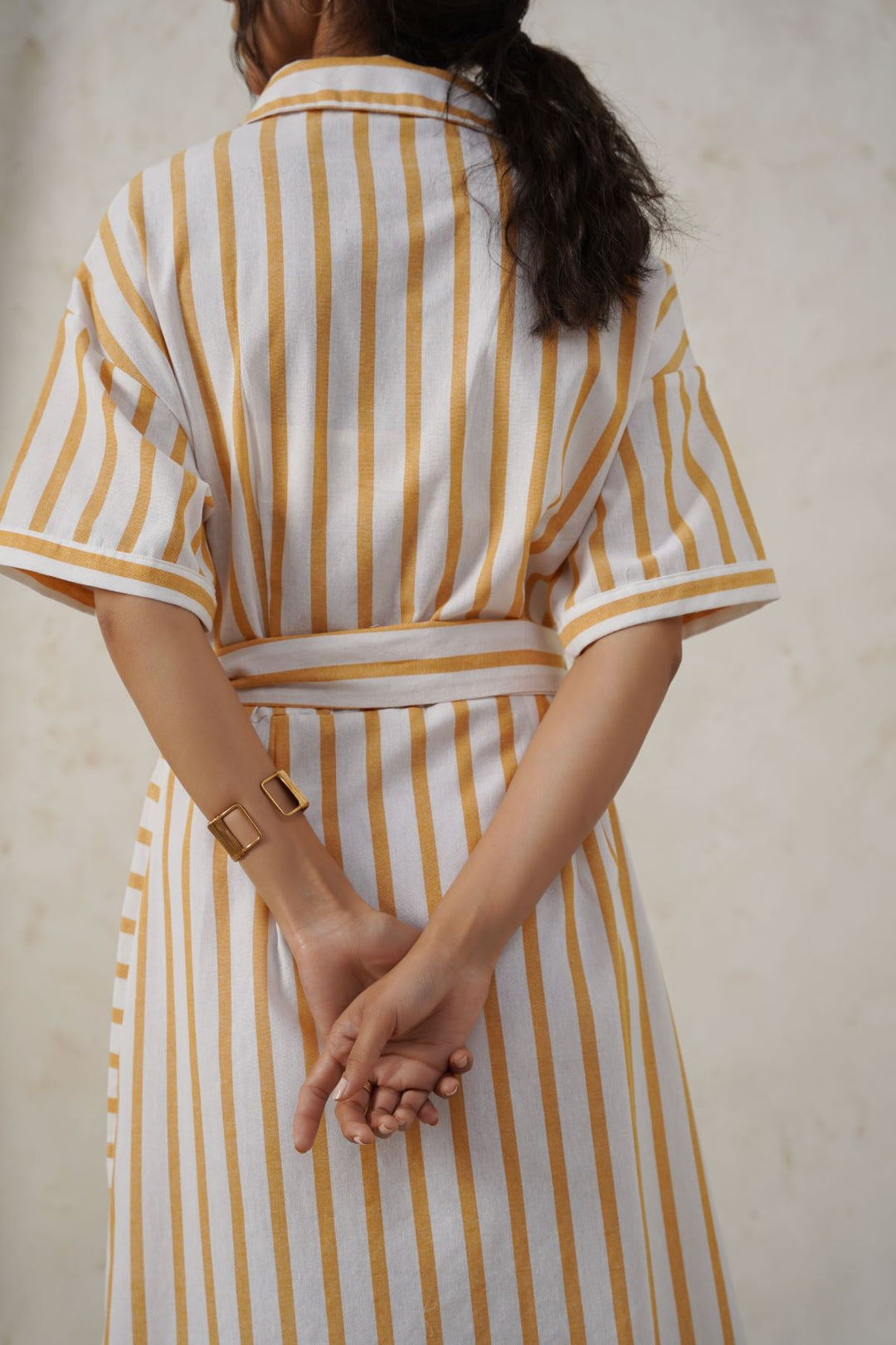 YELLOW HOLIDAY LINEN DRESS