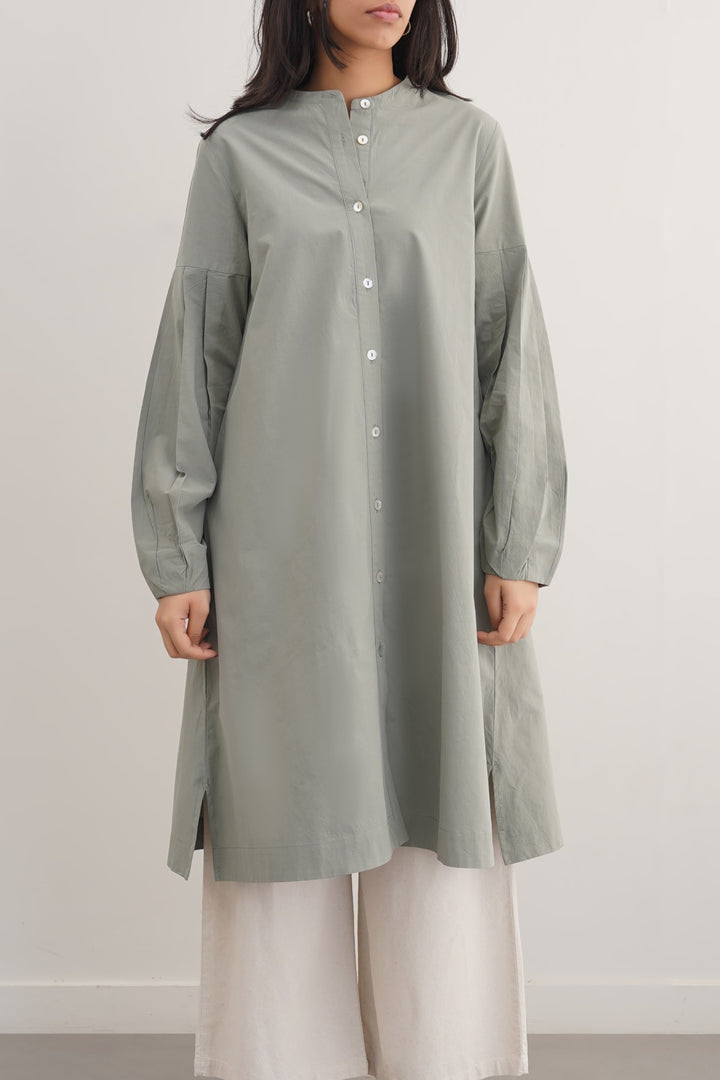 GREEN MINIMALIST TUNIC DRESS