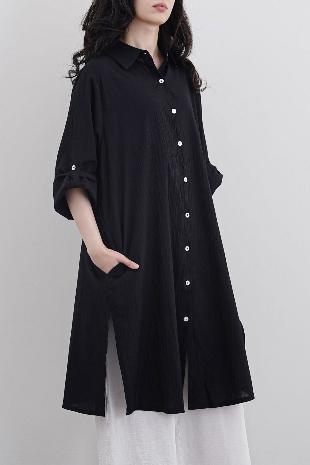 BLACK ORGANIC COTTON TUNIC