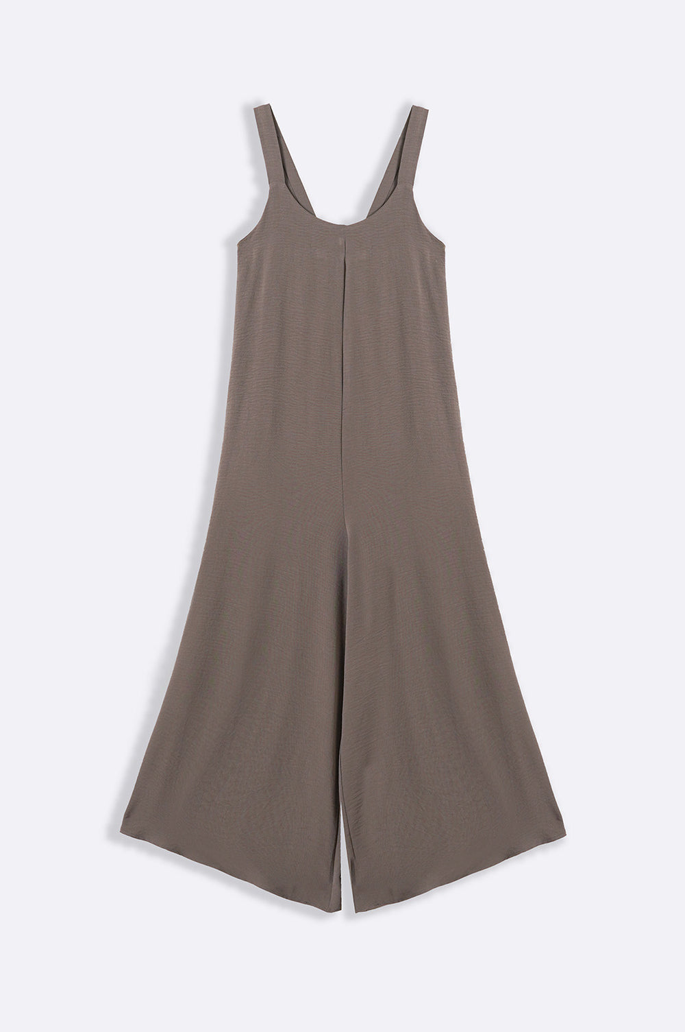 TAUPE SLINKY STRETCH JUMPSUIT