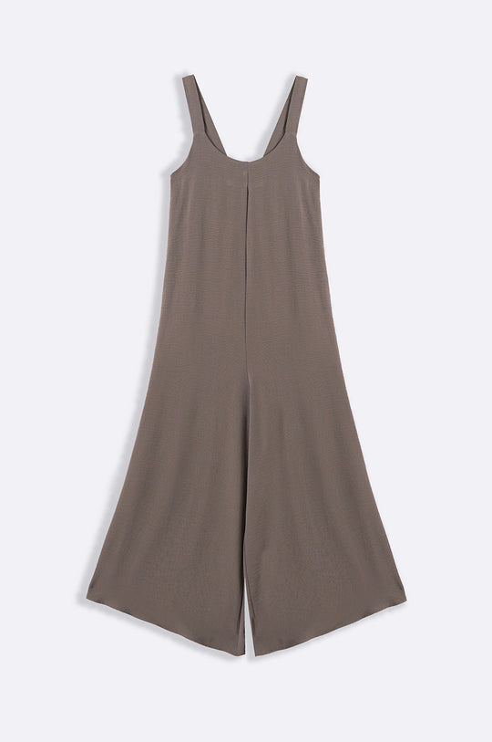 TAUPE SLINKY STRETCH JUMPSUIT