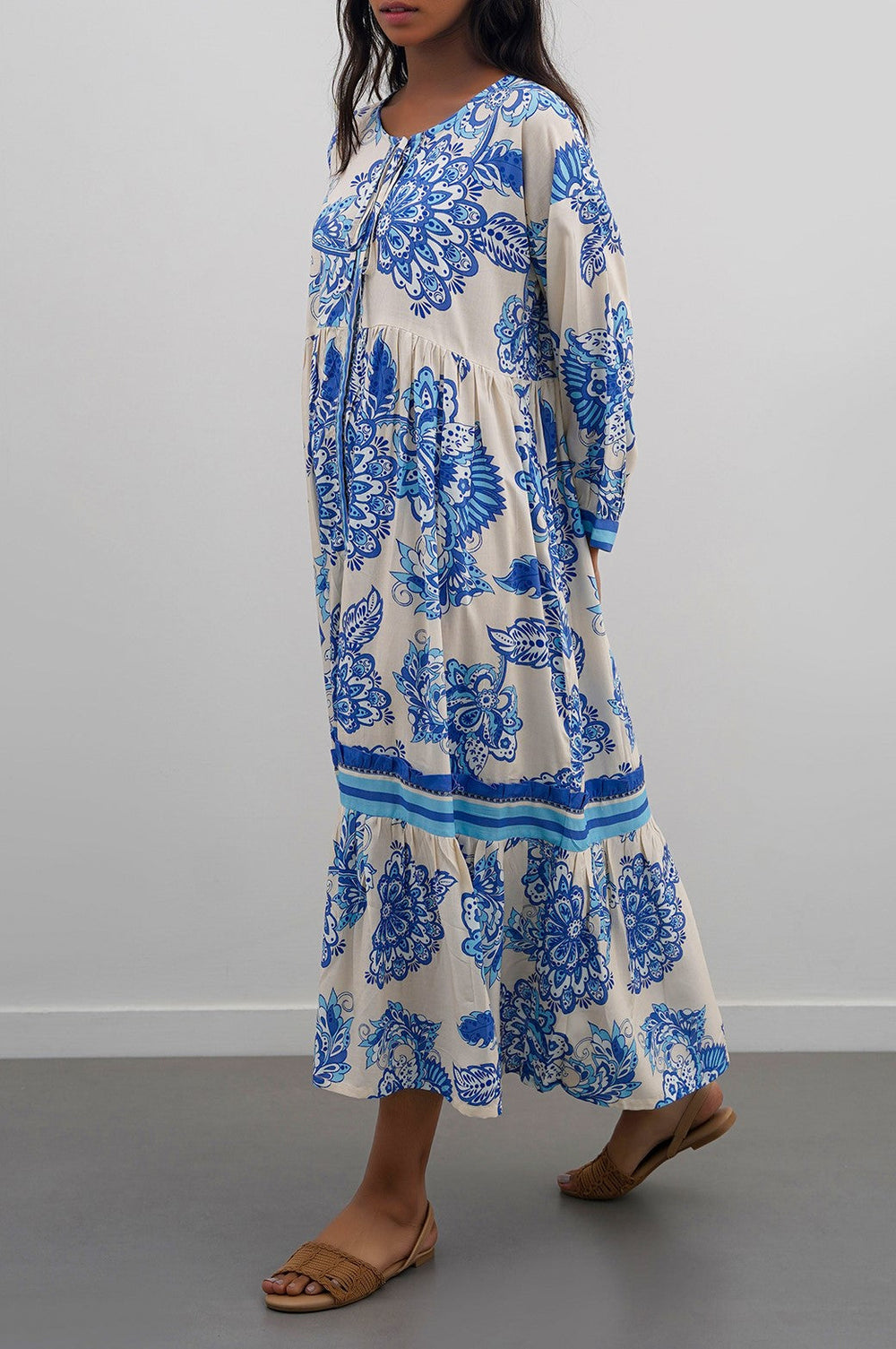 OFF WHITE PORCELAIN LONG DRESS