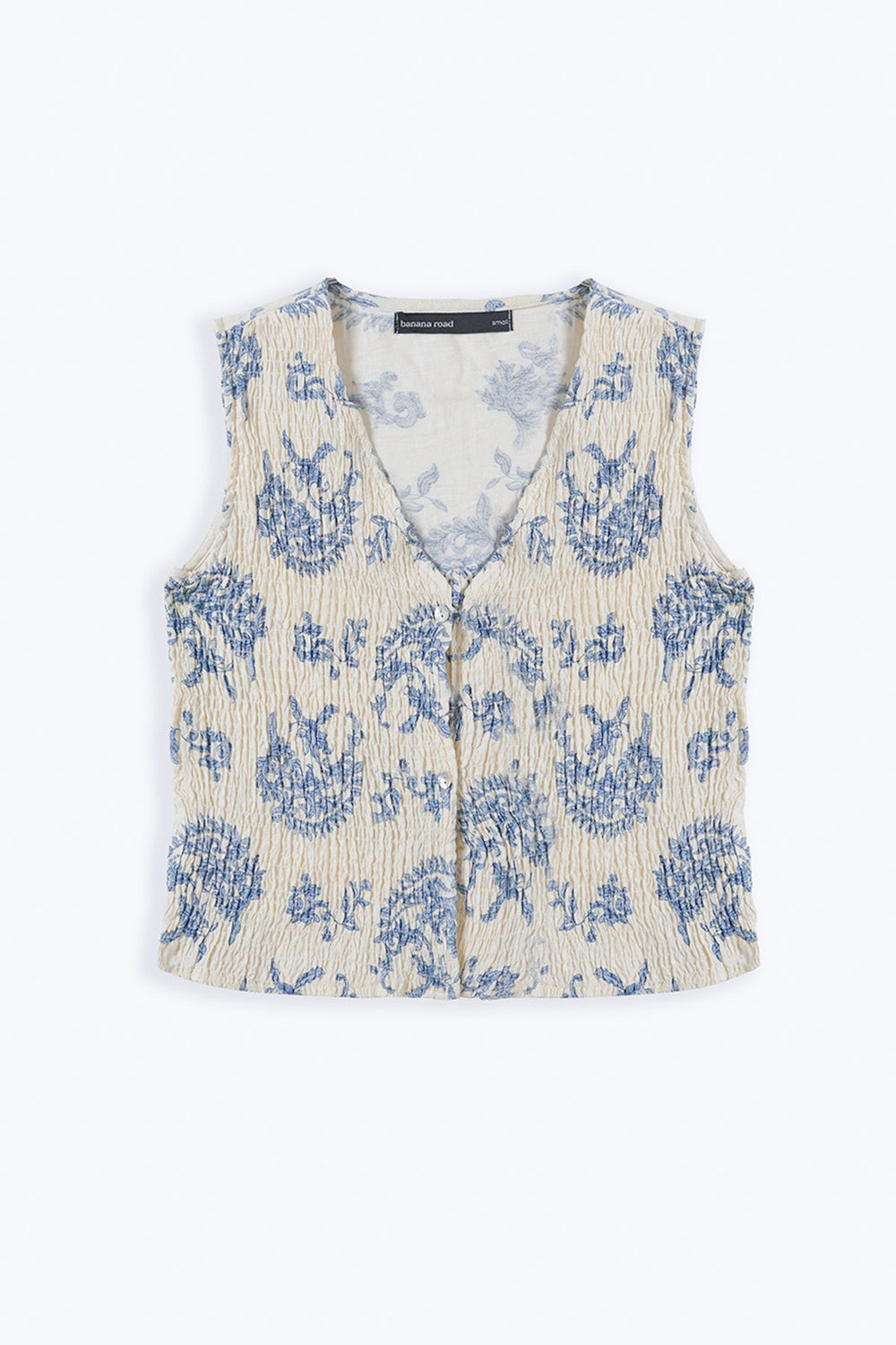 BLUE BLUE SMOCKED VEST