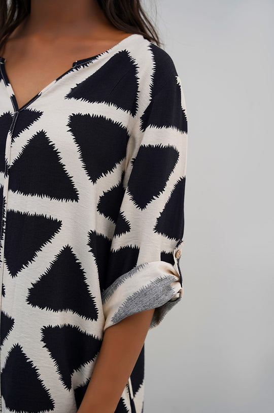 BLACK TRIPTYCH TUNIC