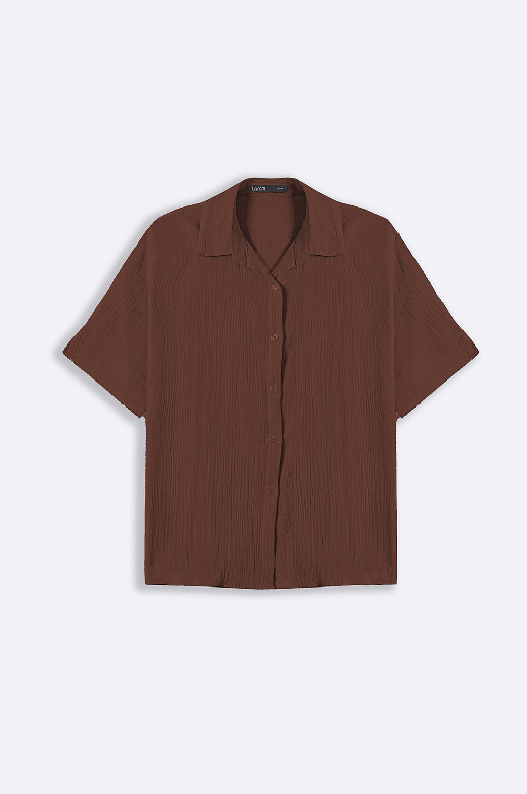BROWN ORGANIC MUSLIN SHIRT