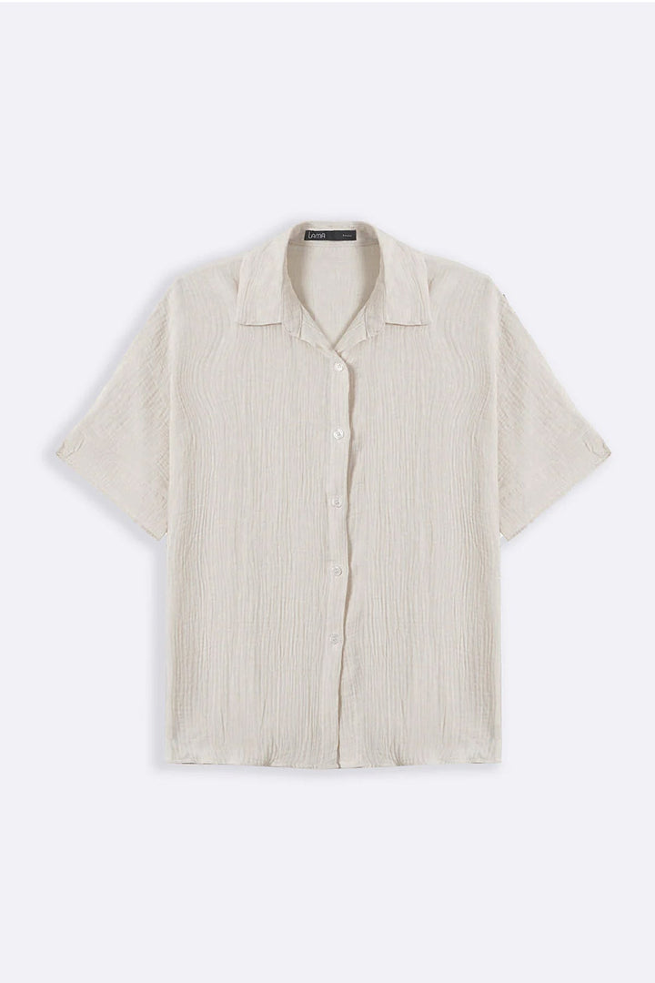 WHITE ORGANIC MUSLIN SHIRT